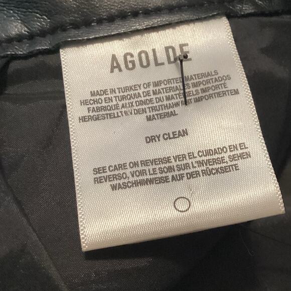 Agolde Criss Cross Straight Black Soft Recycled Leather Pants 25 $378 - Picture 12 of 12